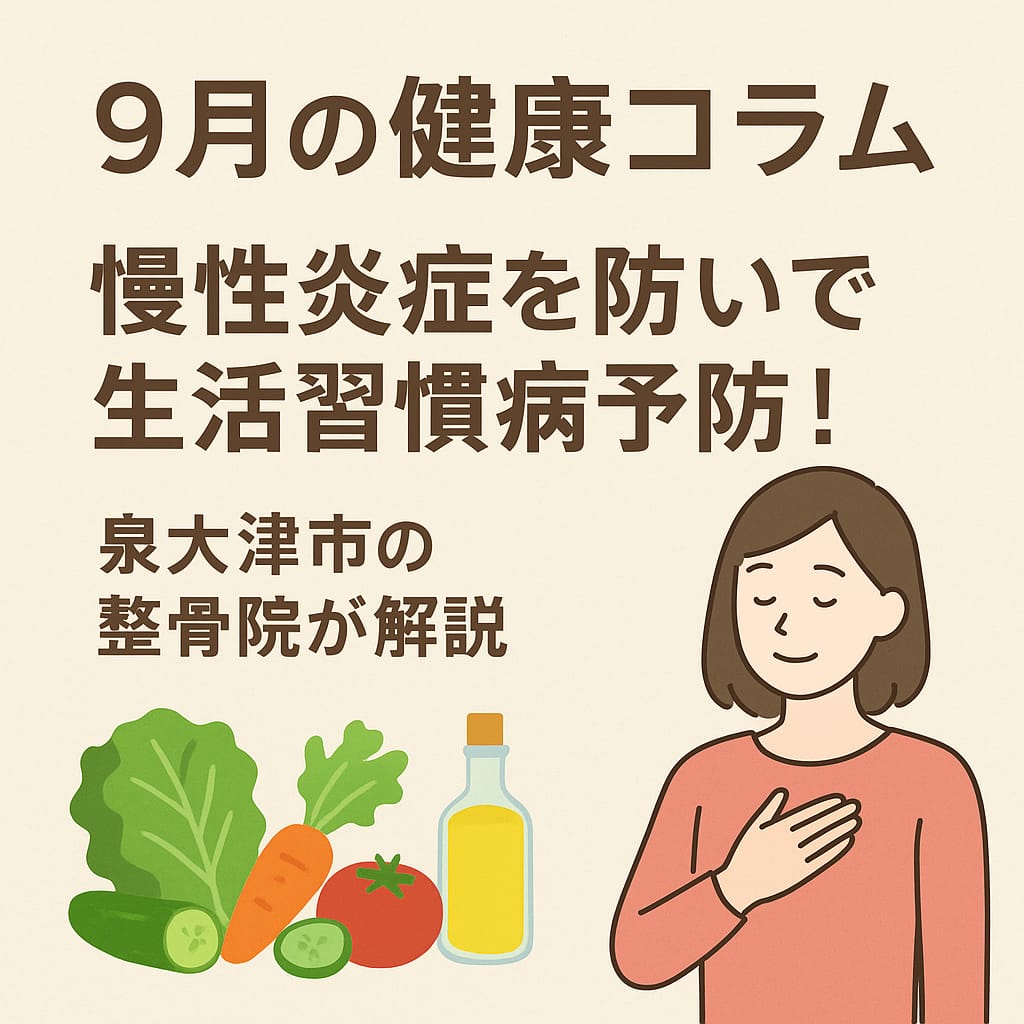 9月の健康コラム｜慢性炎症を防いで生活習慣病予防！泉大津市の整骨院が解説